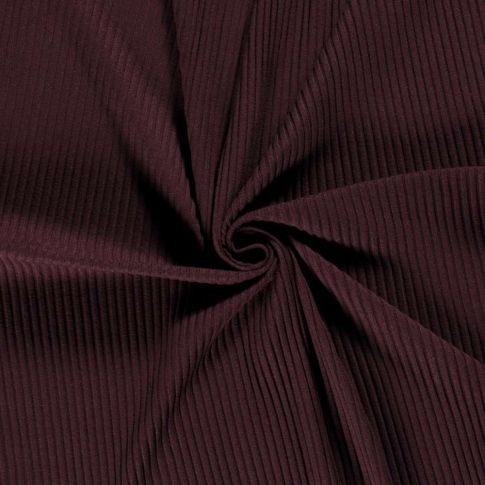 Tissu Jersey Viscose côtelé lourd Oréa uni Bordeaux