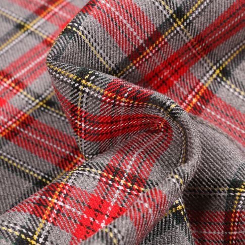 Tissu Tartan Ecossais  Robin sur fond Gris clair