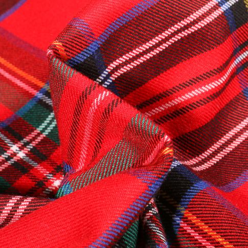 Tissu Tartan Ecossais  Georges sur fond Rouge