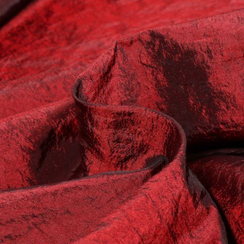 Tissu Taffetas d'habillement Froissé Bordeaux