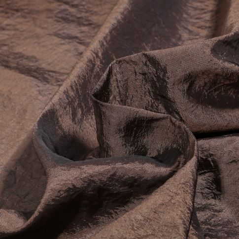 Tissu Taffetas d'habillement Froissé Cacao