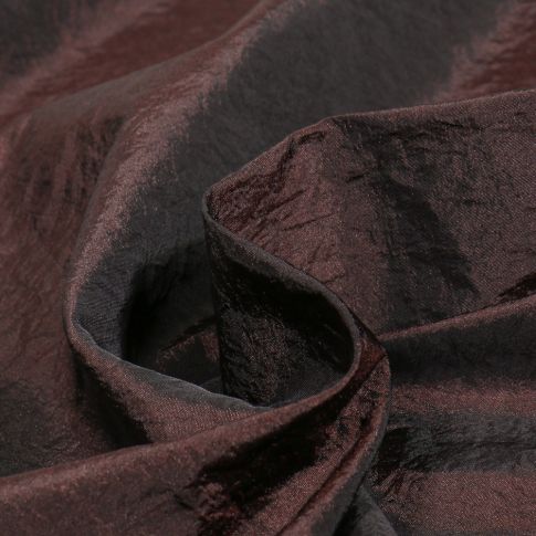 Tissu Taffetas d'habillement Froissé Marron foncé