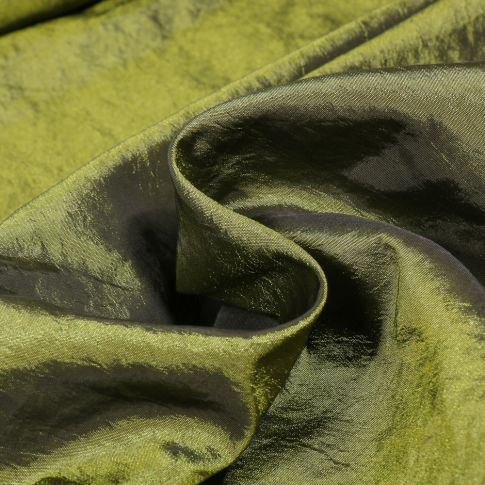 Tissu Taffetas d'habillement Froissé Vert