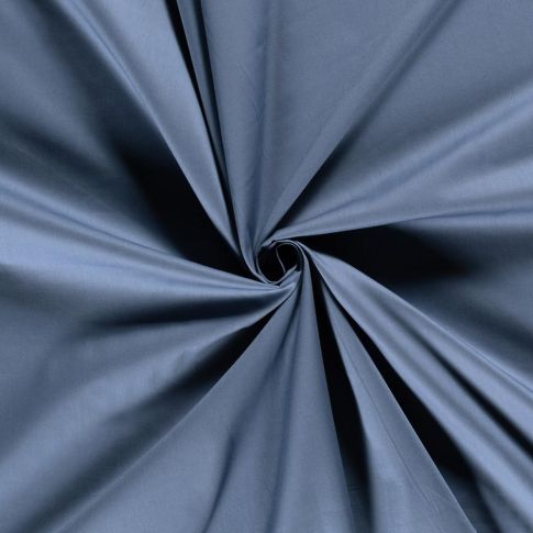 Tissu Popeline de coton unie satinée Allegro sur fond Bleu indigo