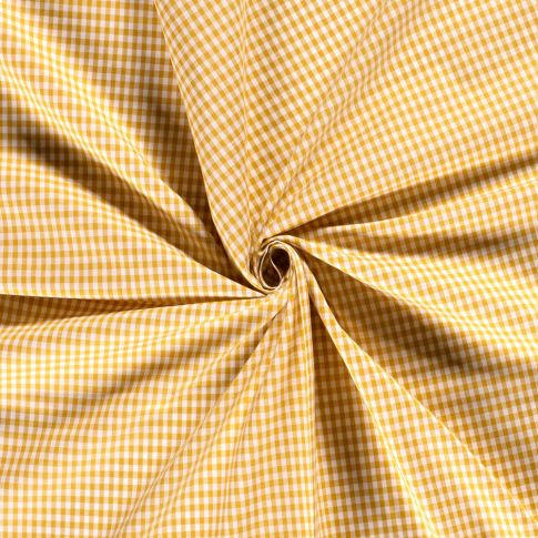 Tissu Vichy Petits carreaux 5 mm Ocre