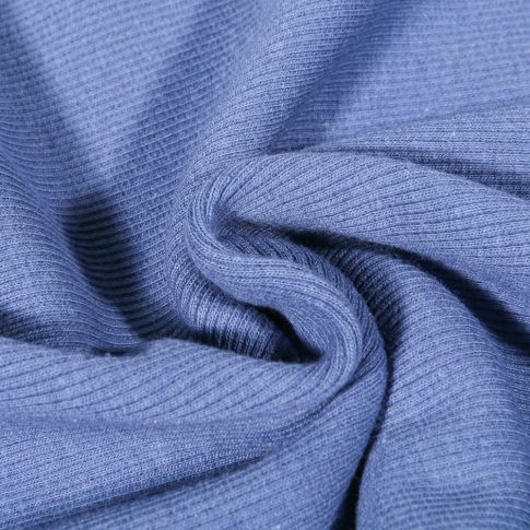 Tissu Bord côte uni Bleu lavande