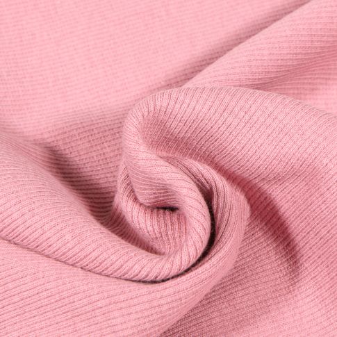 Tissu Bord côte uni Rose blush