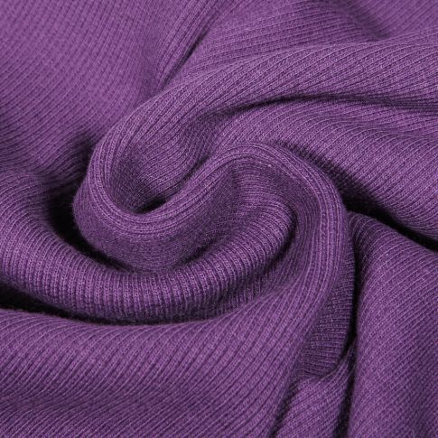Tissu Bord côte uni Violet