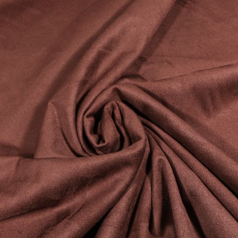 Tissu Suédine Elasthanne aspect Daim Marron chocolat