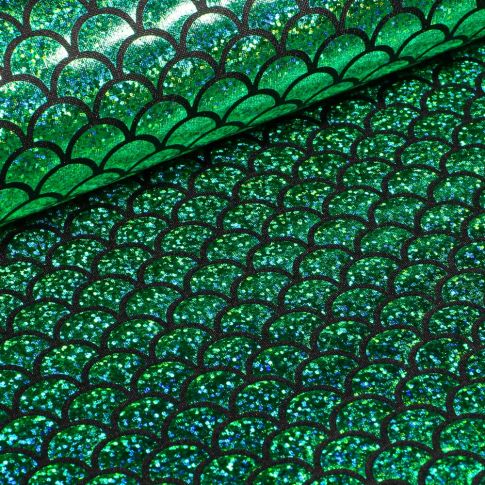 Tissu Lamé écailles Vert