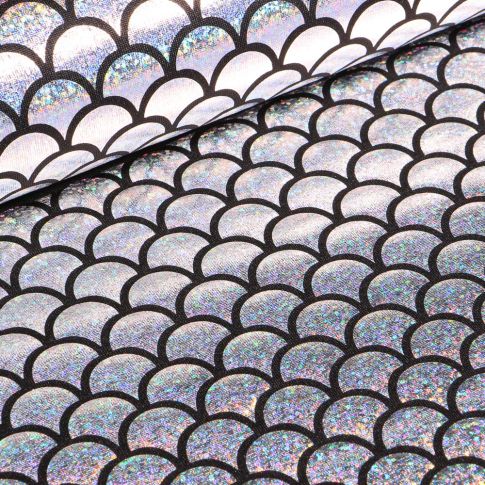 Tissu Lamé écailles Argent