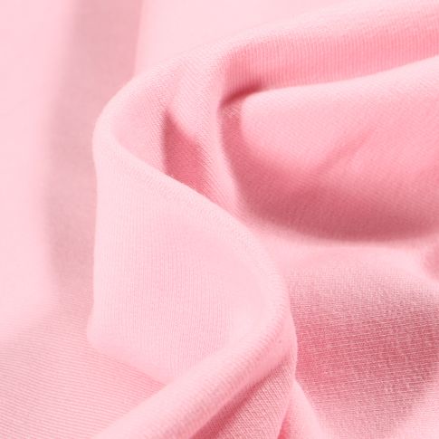 Tissu Jersey coton Bio Uni envers bouclettes Rose