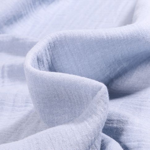 Tissu Double gaze uni Bio Bleu ciel