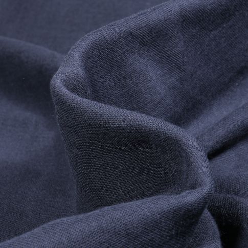 Tissu Double gaze uni Bio Bleu marine
