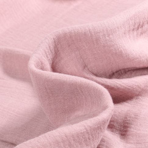 Tissu Double gaze uni Bio Rose pâle