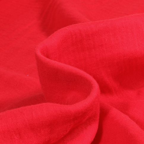Tissu Double gaze uni Bio Rouge