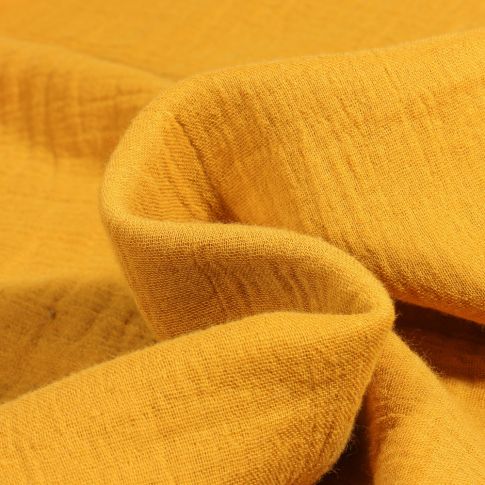 Tissu Double gaze uni Bio Jaune