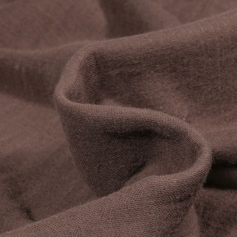 Tissu Double gaze uni Bio Marron chocolat