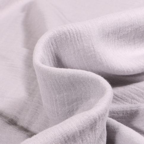 Tissu Double gaze uni Bio Gris clair