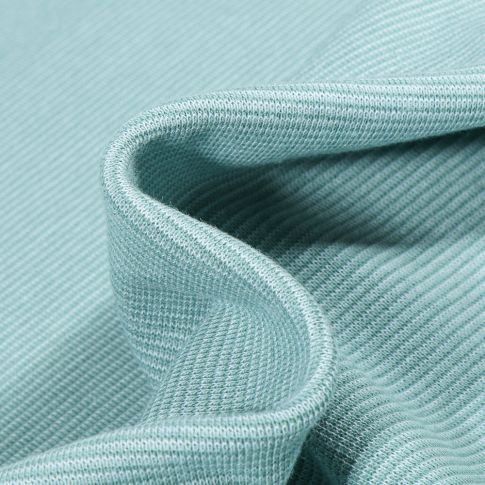 Tissu Bord côte Fines rayures menthe sur fond Vert menthe