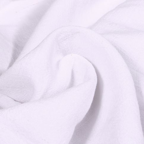 Tissu Viscose Lin lavé uni Blanc
