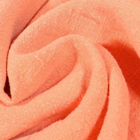 Tissu Viscose Lin lavé uni Melon