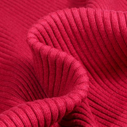 Tissu Bord côte Côtelé uni épais 3/3 Framboise