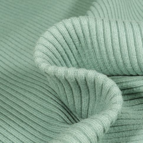 Tissu Bord côte Côtelé uni épais 3/3 Vert menthe