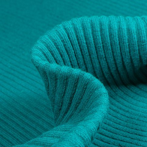 Tissu Bord côte Côtelé uni épais 3/3 Vert émeraude