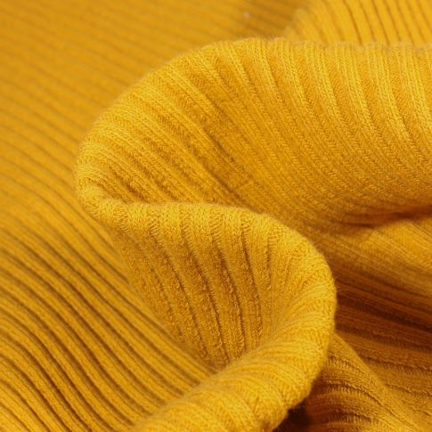 Tissu Bord côte Côtelé uni épais 3/3 Jaune