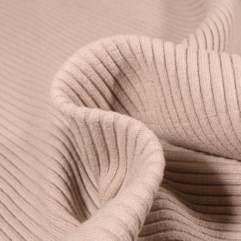 Tissu Bord côte Côtelé uni épais 3/3 Crème
