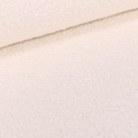 Tissu Lainage Petites bouclettes sur fond Blanc cassé