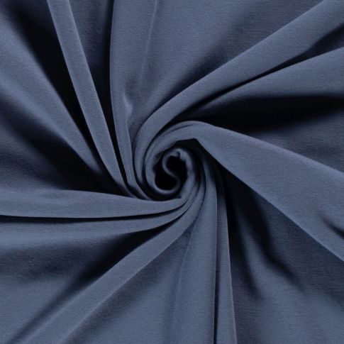 Tissu Sweat envers doudou uni Bleu indigo
