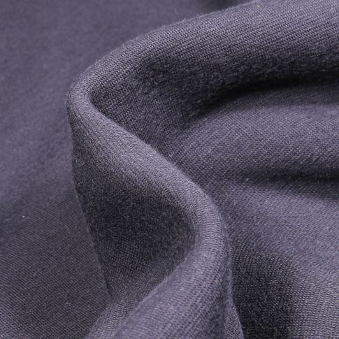 Tissu Sweat envers minky uni Bleu marine