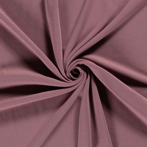 Tissu Sweat envers doudou uni Vieux rose