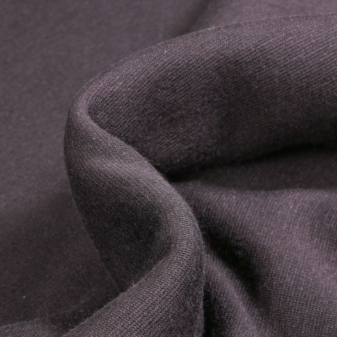 Tissu Sweat envers minky uni Noir