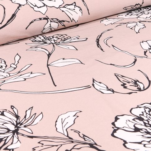 Tissu Bengaline Tina sur fond Beige