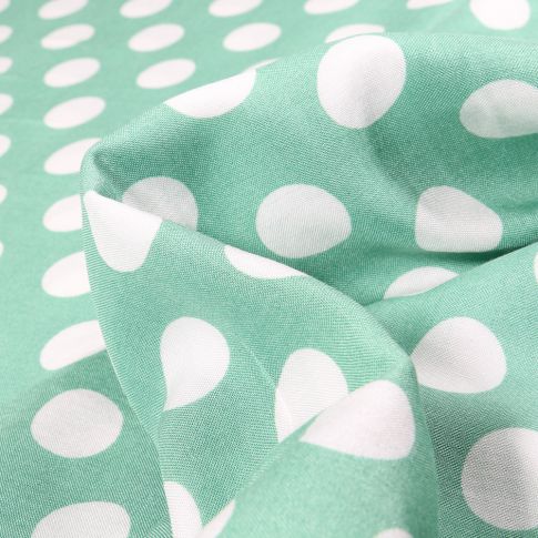 Tissu Viscose Pois XL sur fond Vert menthe