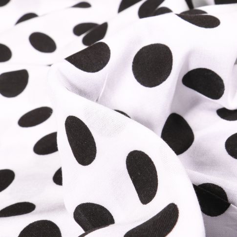 Tissu Viscose Pois XL sur fond Blanc