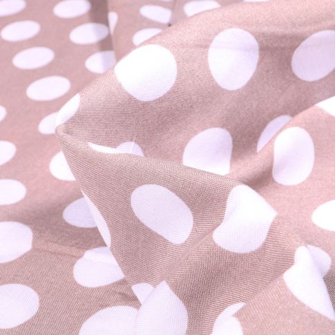 Tissu Viscose Pois XL sur fond Beige