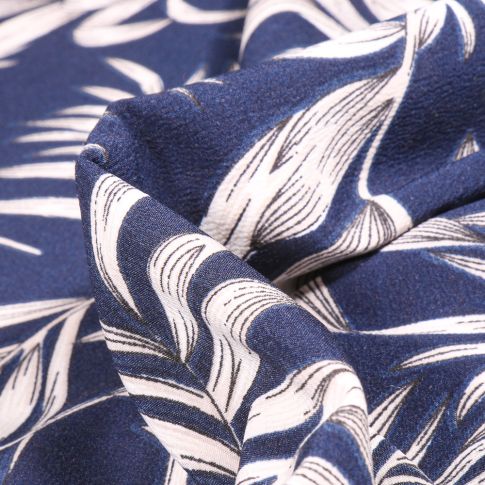 Tissu Crêpe Carmen sur fond Bleu marine