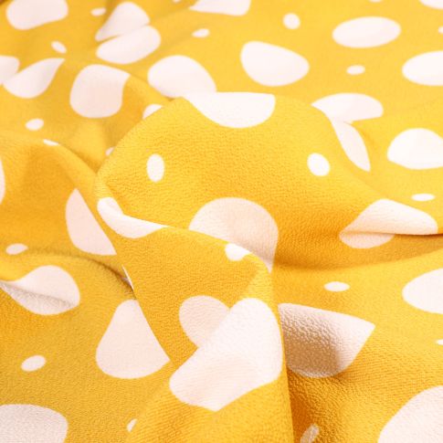 Tissu Crêpe Bubble sur fond Jaune
