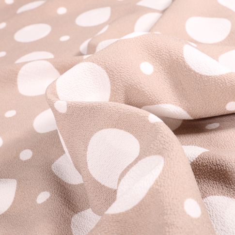 Tissu Crêpe Bubble sur fond Beige sable