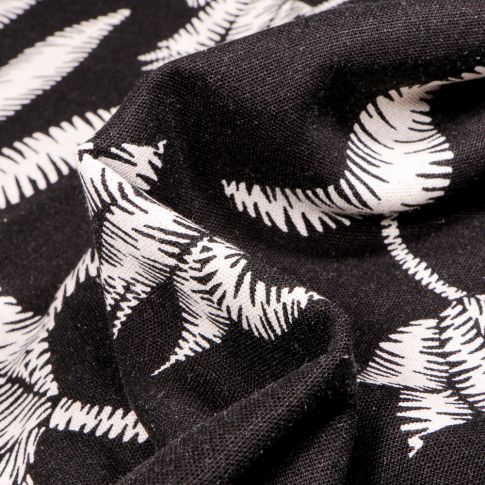 Tissu Viscose Lin Izzy sur fond Noir