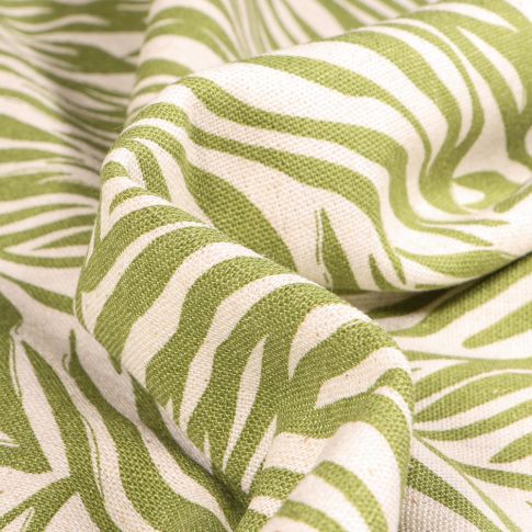 Tissu Lin Viscose Indy vert sur fond Naturel