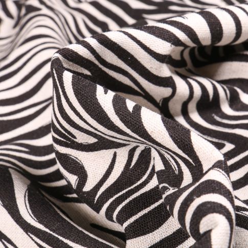 Tissu Lin Viscose Indy noir sur fond Naturel
