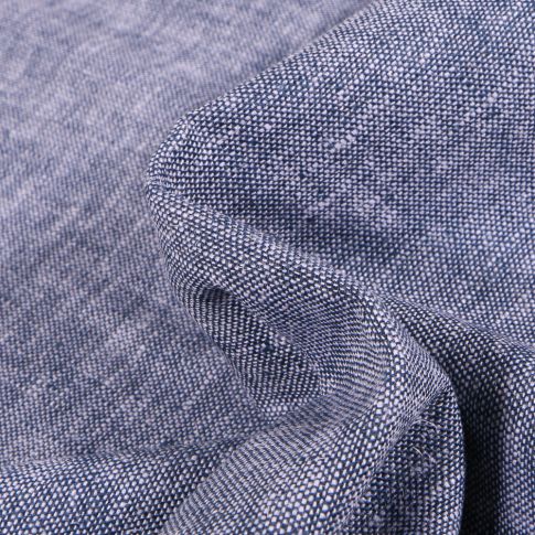 Tissu Viscose Lin chiné Caly Bleu denim