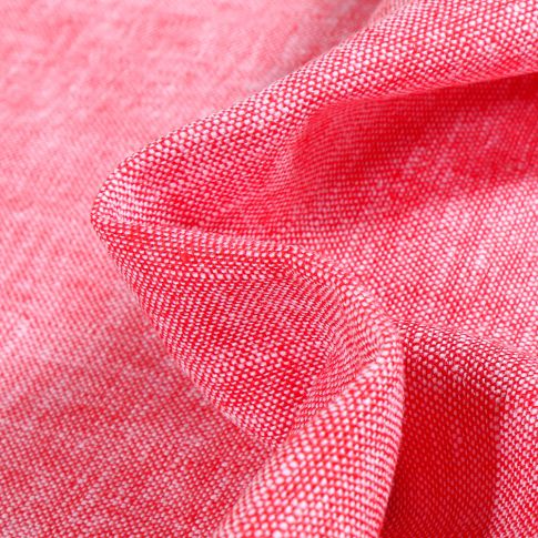 Tissu Viscose Lin chiné Caly Rouge chiné