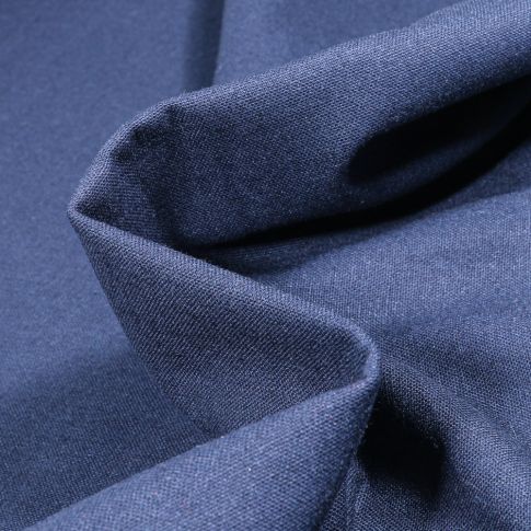 Tissu Coton Lin uni Bleu marine