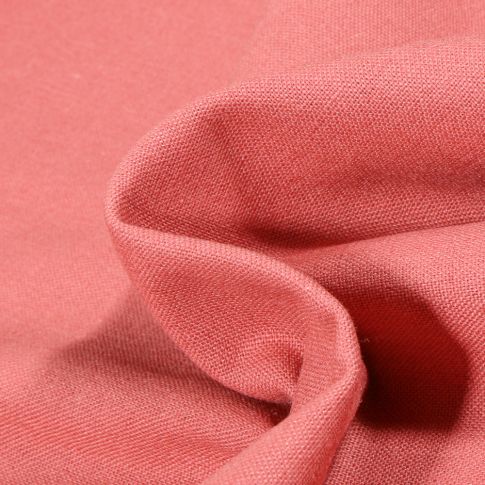 Tissu Coton Lin uni Bois de rose